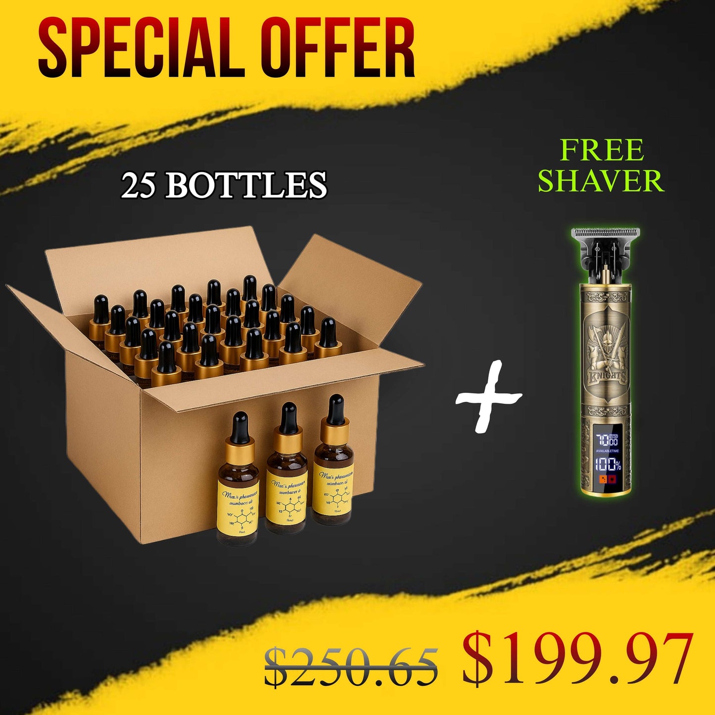 25 Bottles + Free Electric Fashion Shaver for men